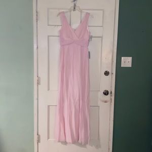 Donna Morgan pink chiffon long dress, size 4